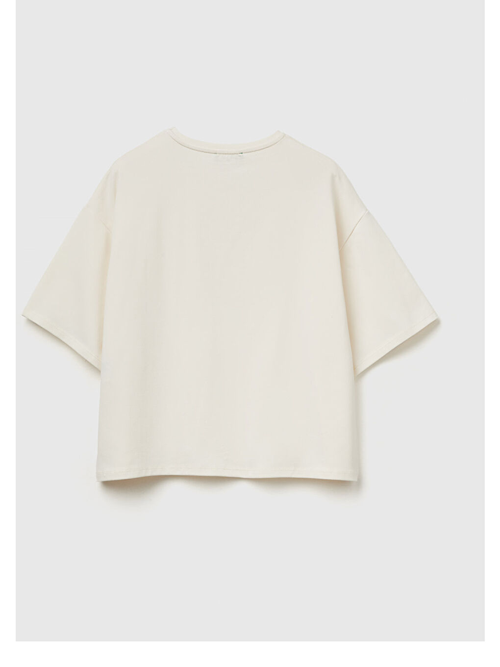 Ekru Kadın Krem Pamuk Karışımlı Çiçek Aplikeli T-Shirt-3