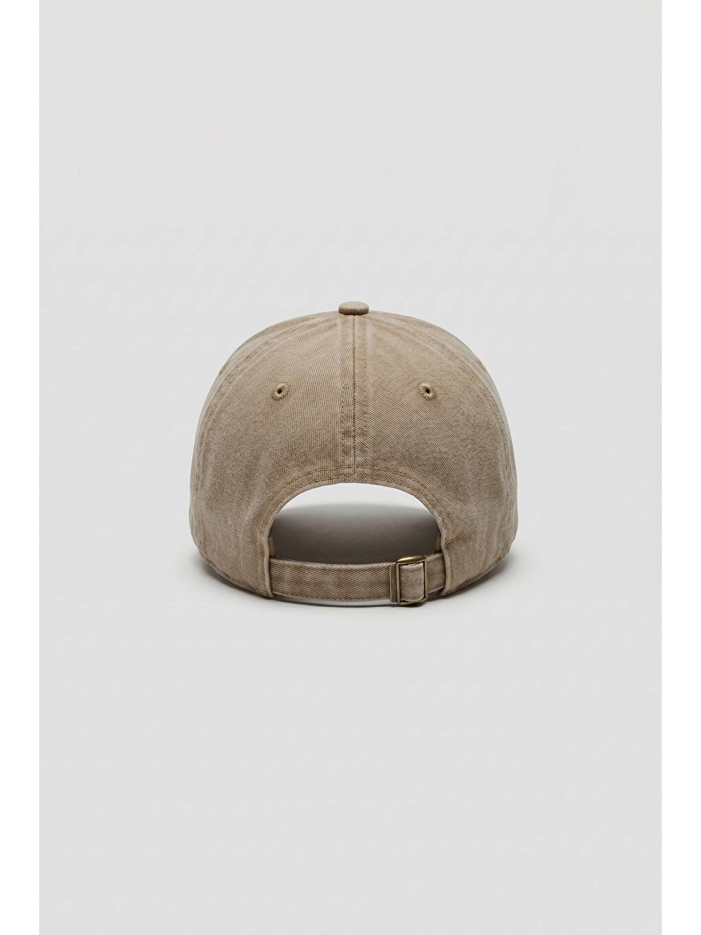 Erkek Vintage Yıkamalı Nakışlı Beyzbol Şapka Açık Bej-2