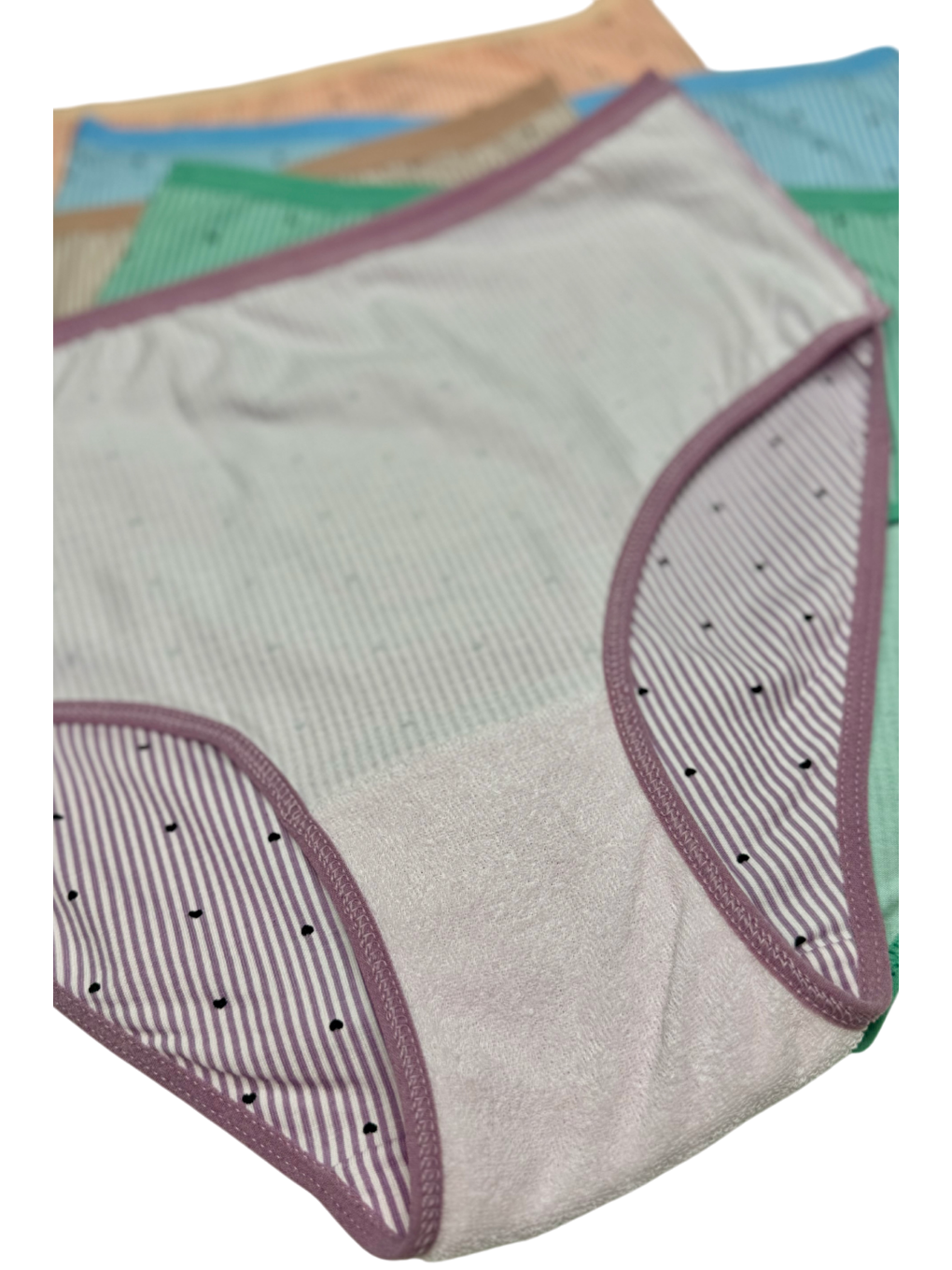 Pembe Kadın 6 lı Pamuklu Elastanlı Havlu Ağ Detaylı Yüksek Bel Külot Seti 2186208-2