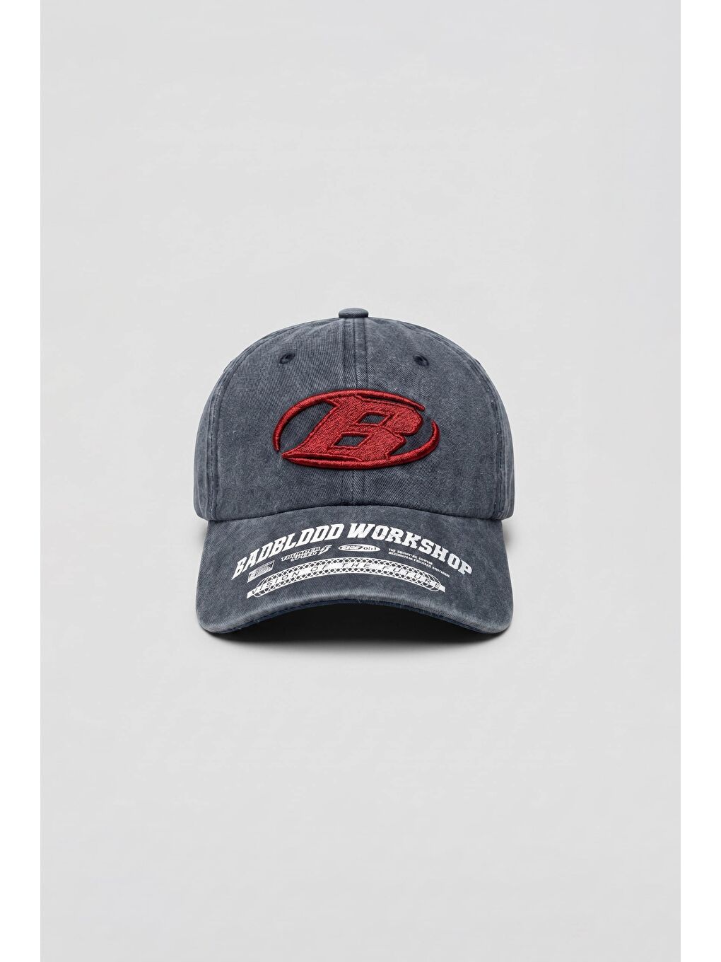 Erkek Vintage Yıkamalı Nakışlı Beyzbol Şapka Lacivert