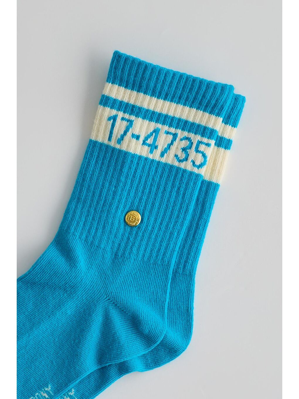 Kadın Şeritli Soket Çorap Mavi-1