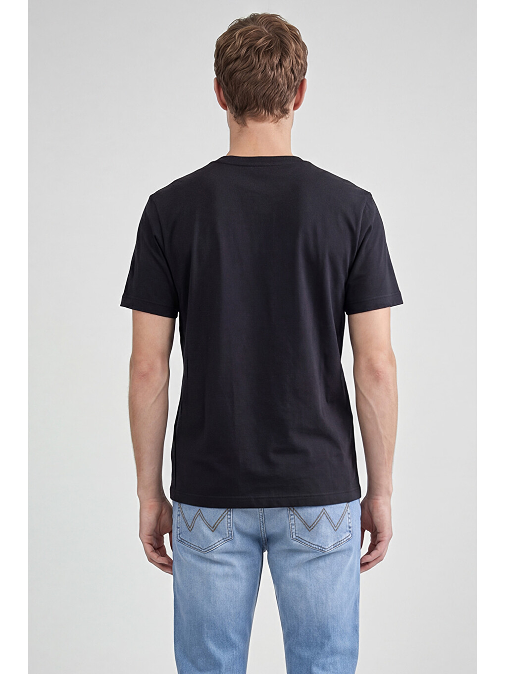 Antrasit %100 Pamuk Regular Fit Normal Kesim Bisiklet Yaka Logo Detaylı Tişört-4