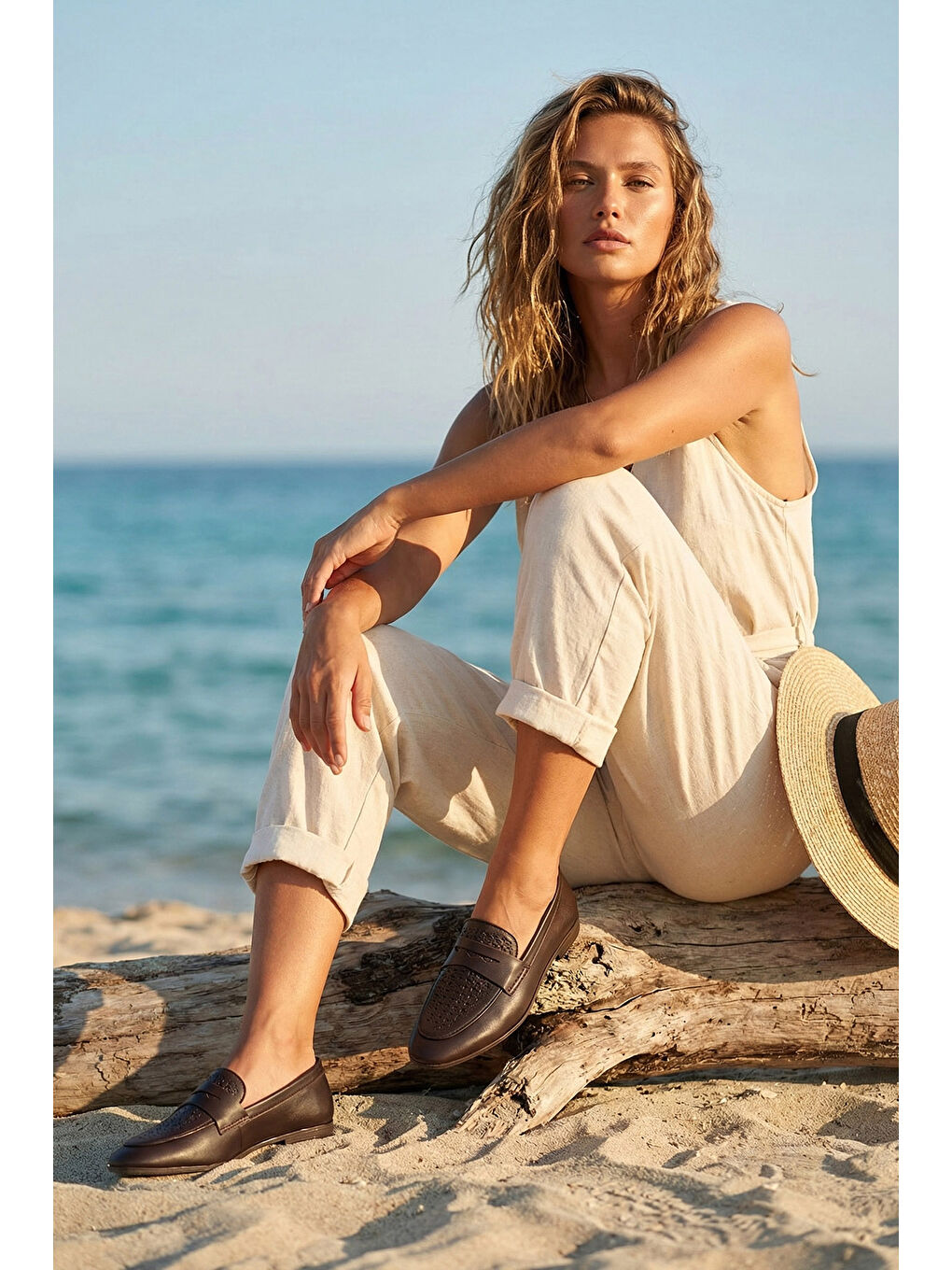 Kahverengi Kadın TÜTÜN KAHVE Baskılı Hakiki Deri Loafer-2