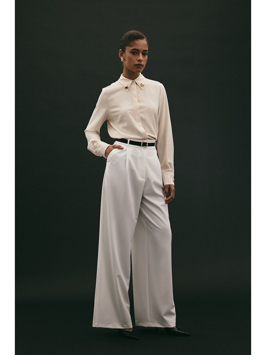 Lena Palazzo Pantolon - Ekru-1