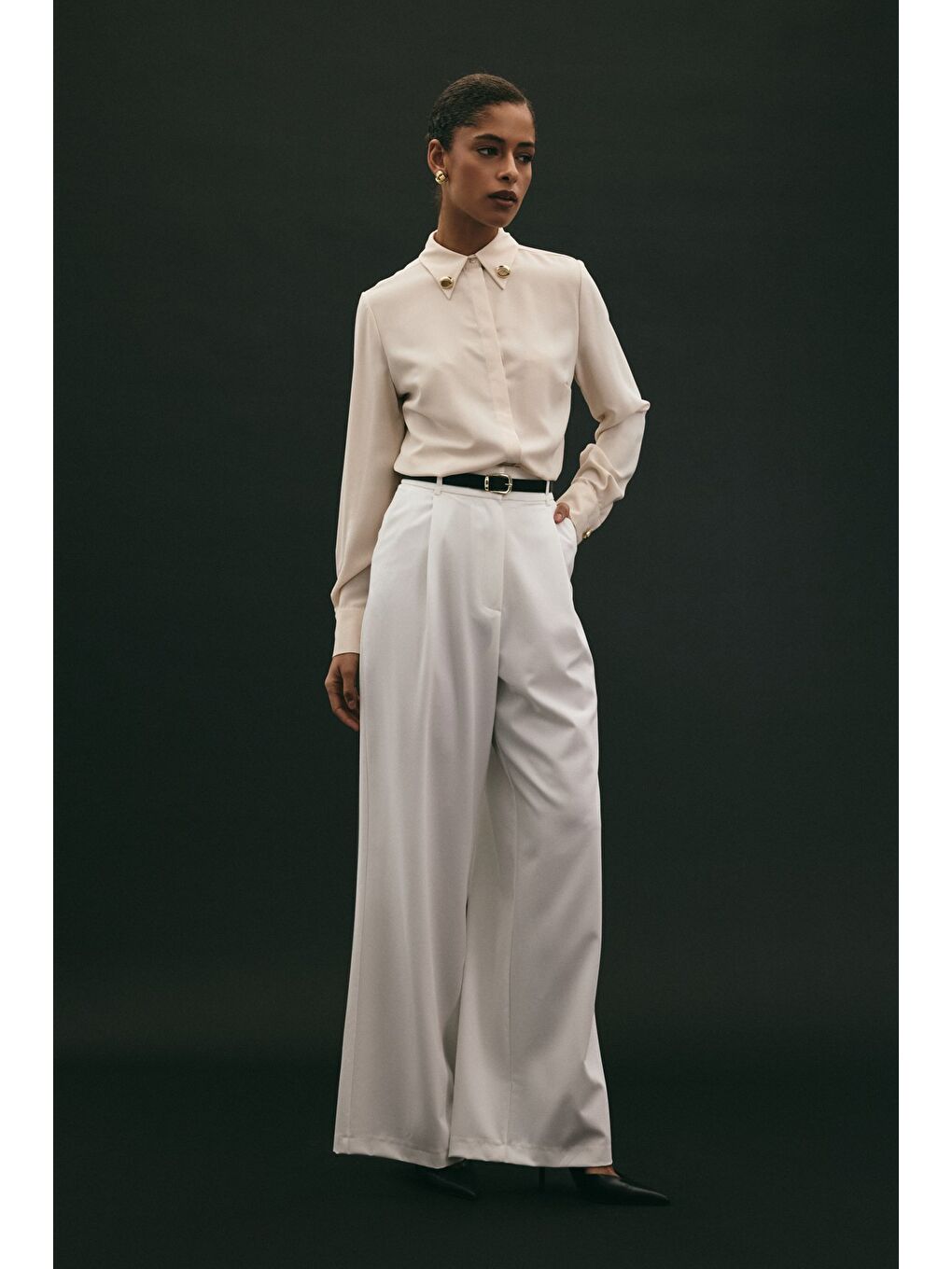 Lena Palazzo Pantolon - Ekru-2