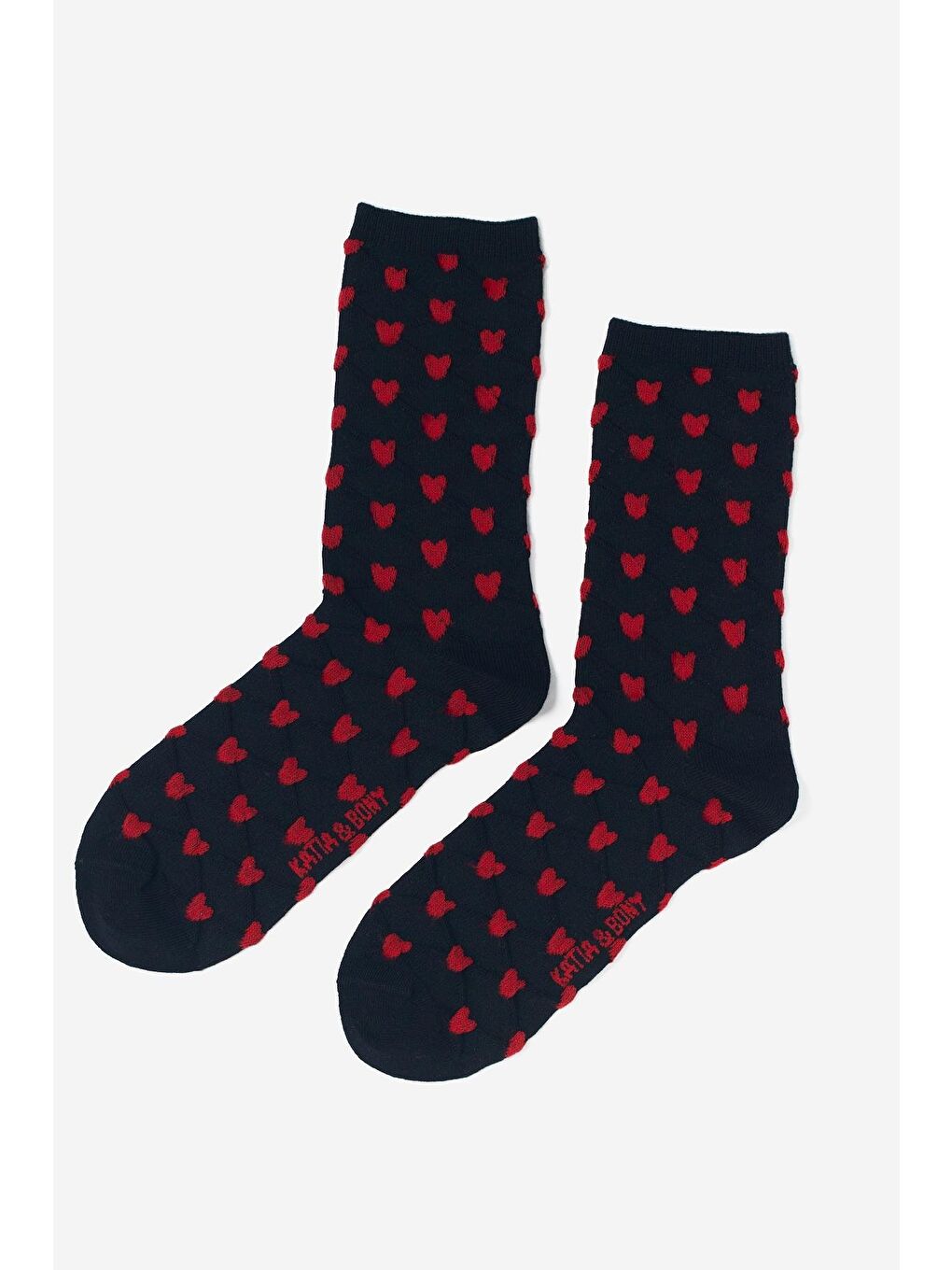 Kadın Küçük Kalpli Soket Çorap Siyah