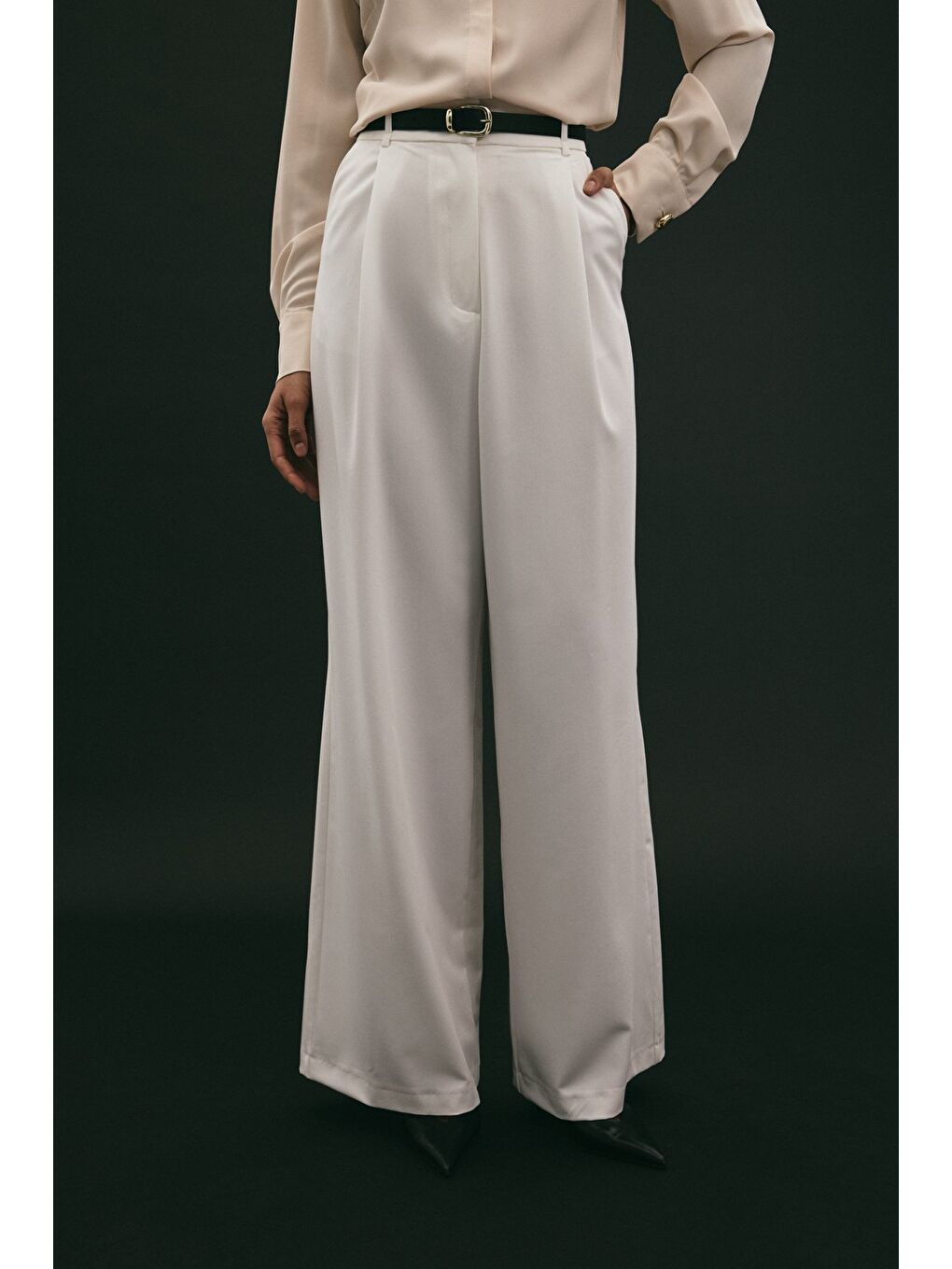 Lena Palazzo Pantolon - Ekru-4
