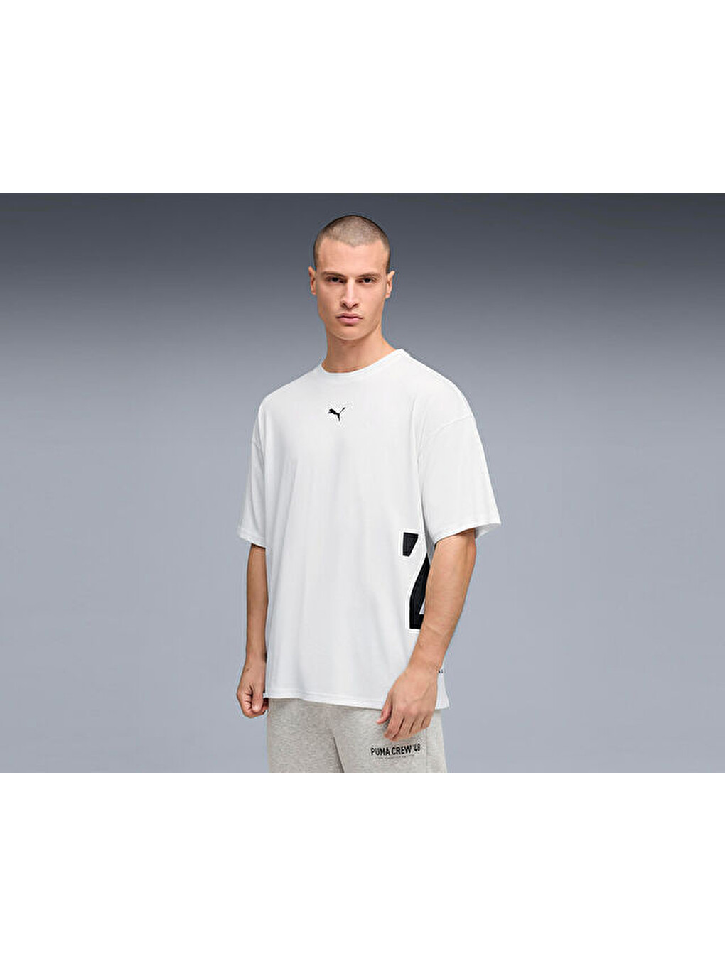 M Graphic Oversized Tee Erkek Antrenman Tişörtü 52852802 Beyaz-2