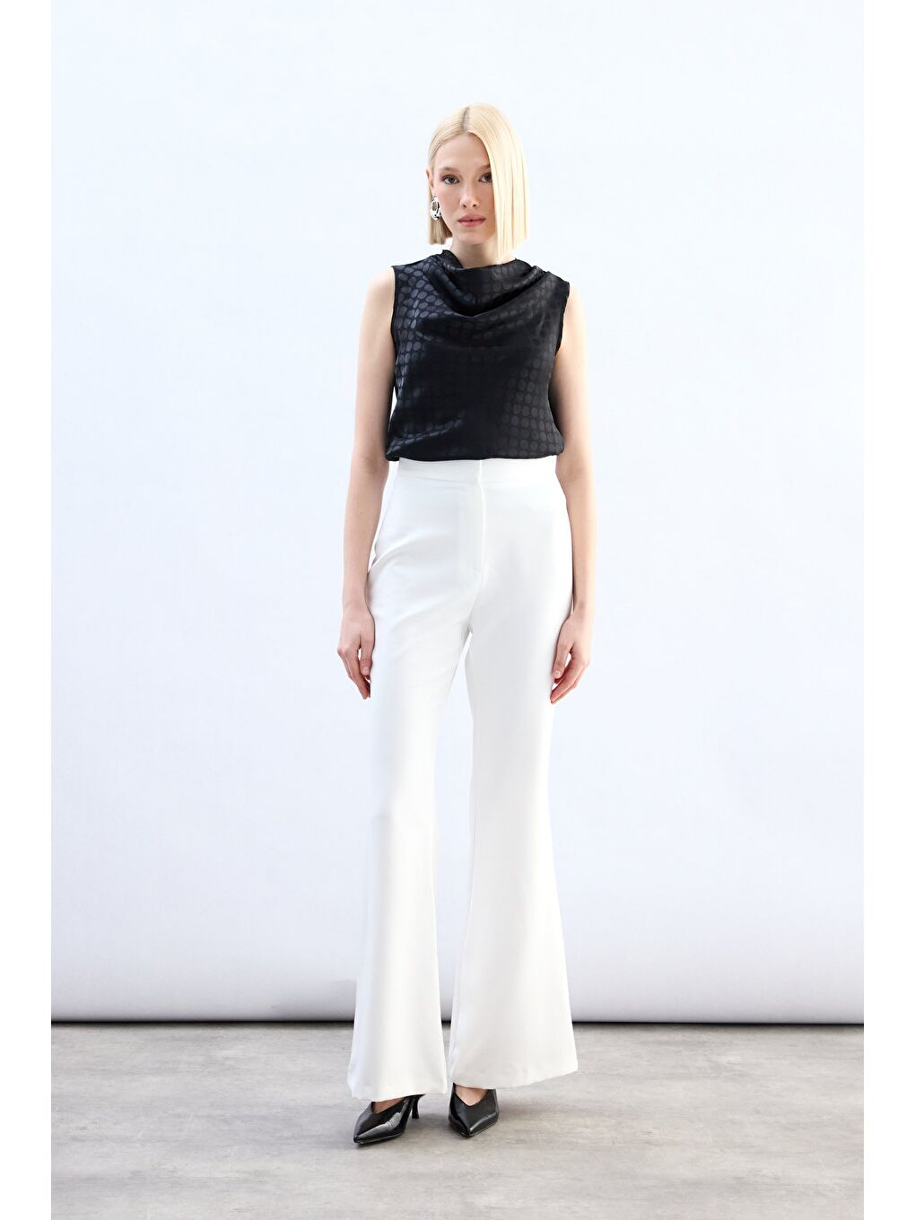 İspanyol Paça Pantolon - Ekru