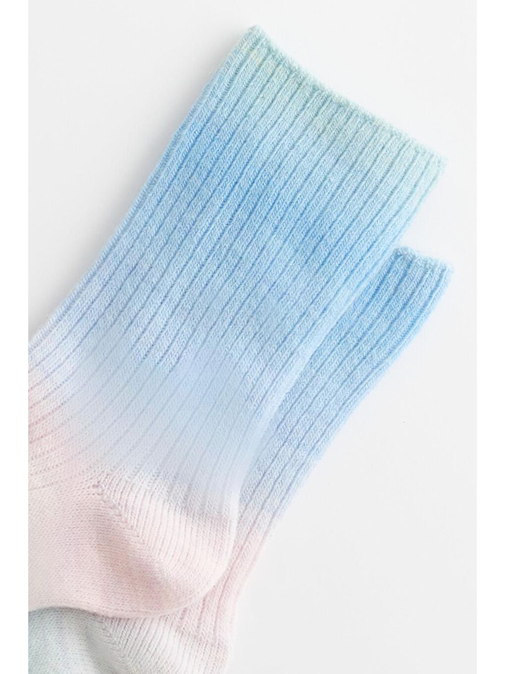 Mavi Kadın Renkli Yün Soket Çorap-1