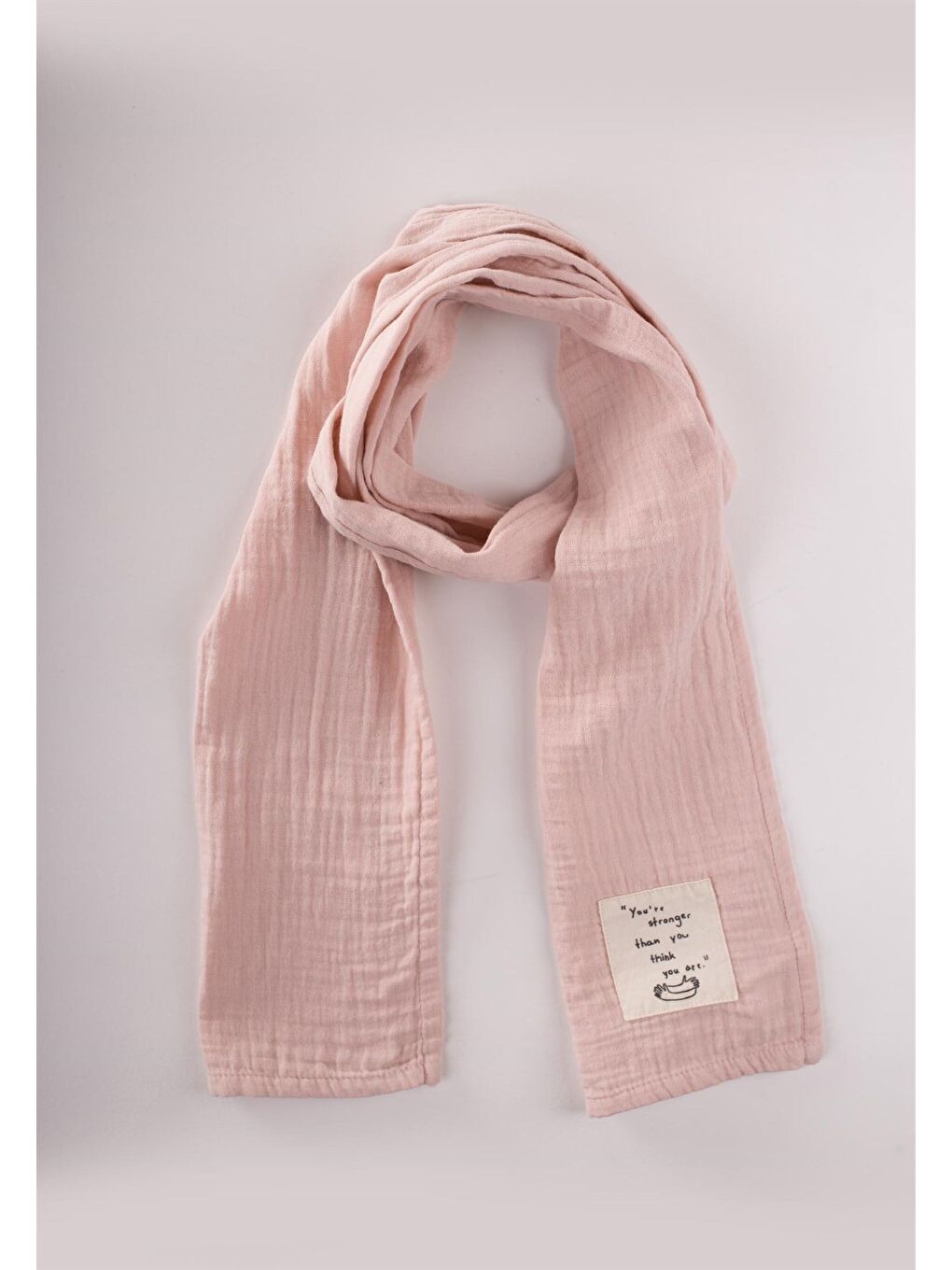 Çocuk Fular Atkı 25X140 Cm Pudra Pembe