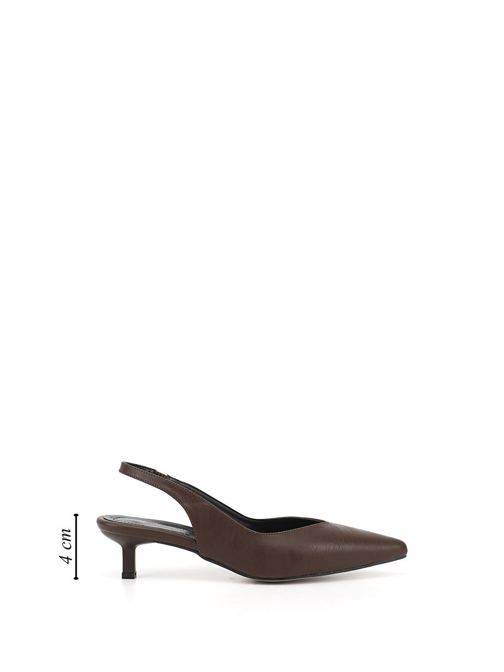 Kahverengi Kadın KAHVERENGİ Kısa İnce Topuklu Arkası Açık Ayakkabı-1