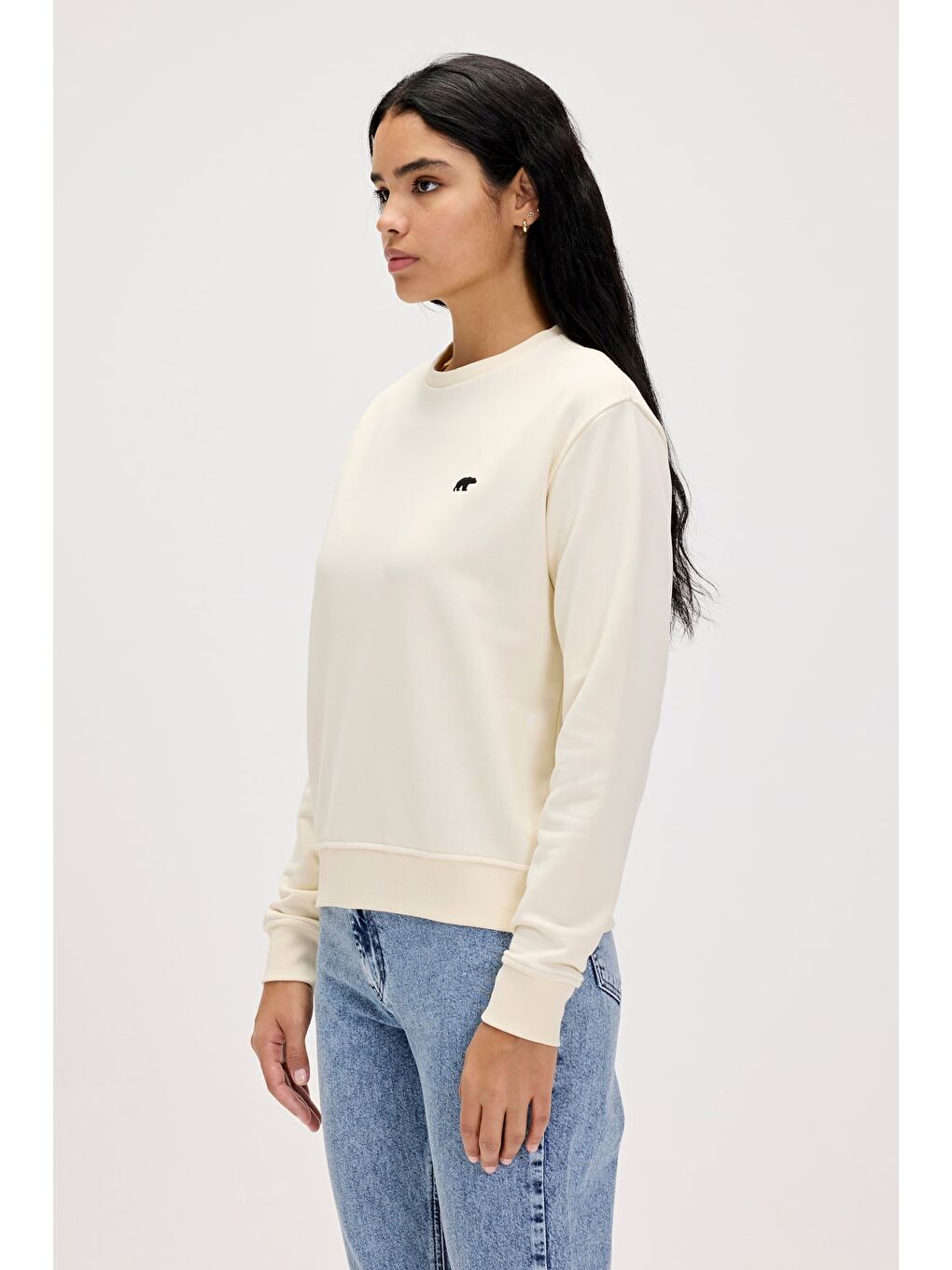 Beyaz Basic Marshmallow  Kadın Sweatshirt-2