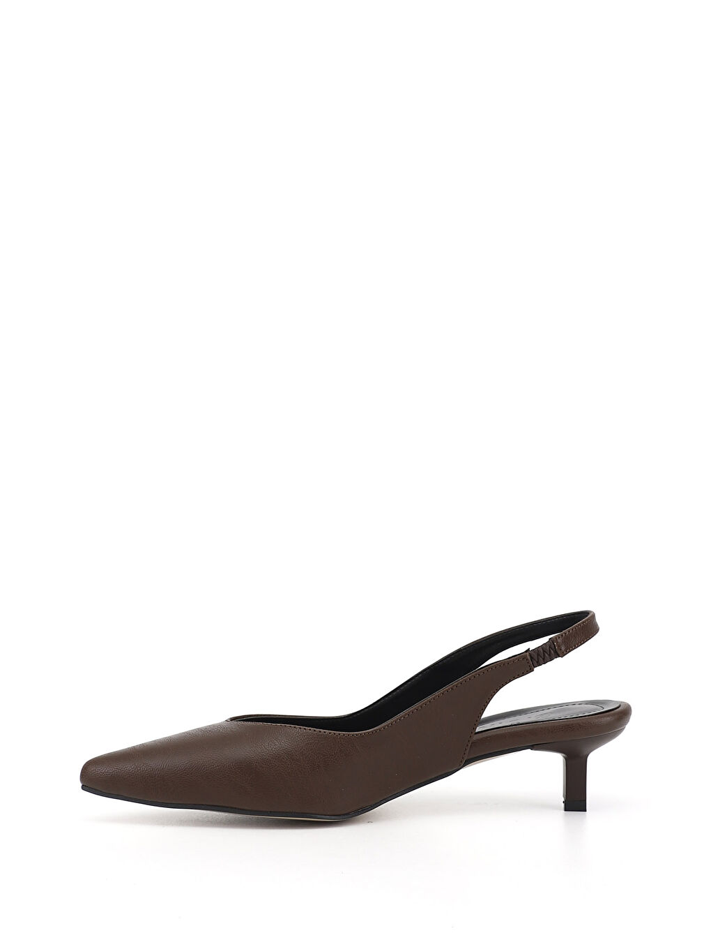 Kahverengi Kadın KAHVERENGİ Kısa İnce Topuklu Arkası Açık Ayakkabı-4