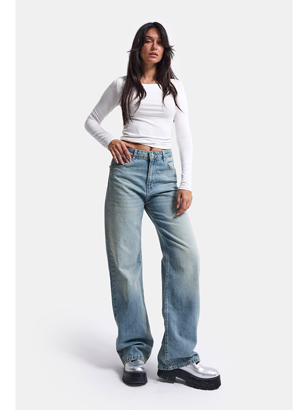 Mavi Kadın Jean Renk 4s6-32 Straight Fit Yüksek Bel Denim Jean-2