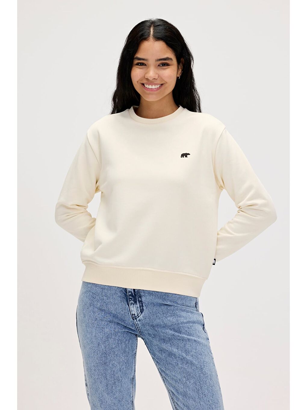 Beyaz Basic Marshmallow  Kadın Sweatshirt-4