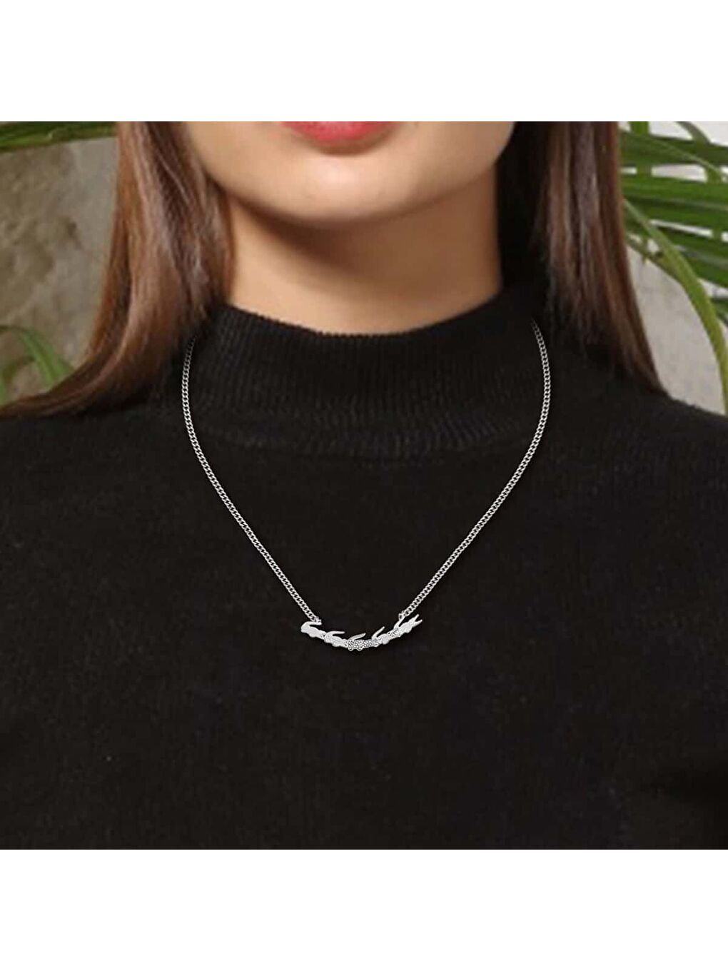 Gri LACJ2040512 Kadın Kolye-3