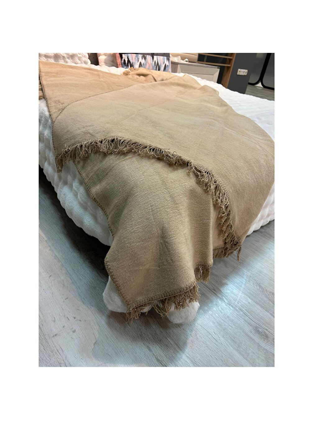 Pamuklu Battaniye 150X200 Bej BEJ-3