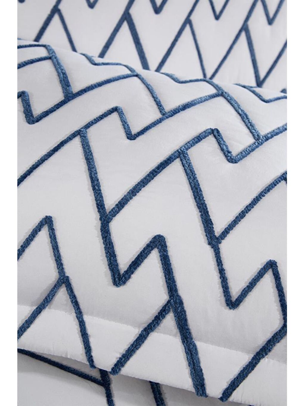 Karışık Maria Kapitoneli Çift Kişilik Yatak Örtüsü 230x240 Krem Mavi-5