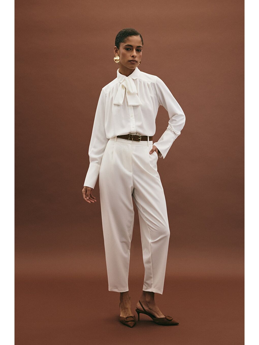 Lena Havuç Pantolon - Ekru-2