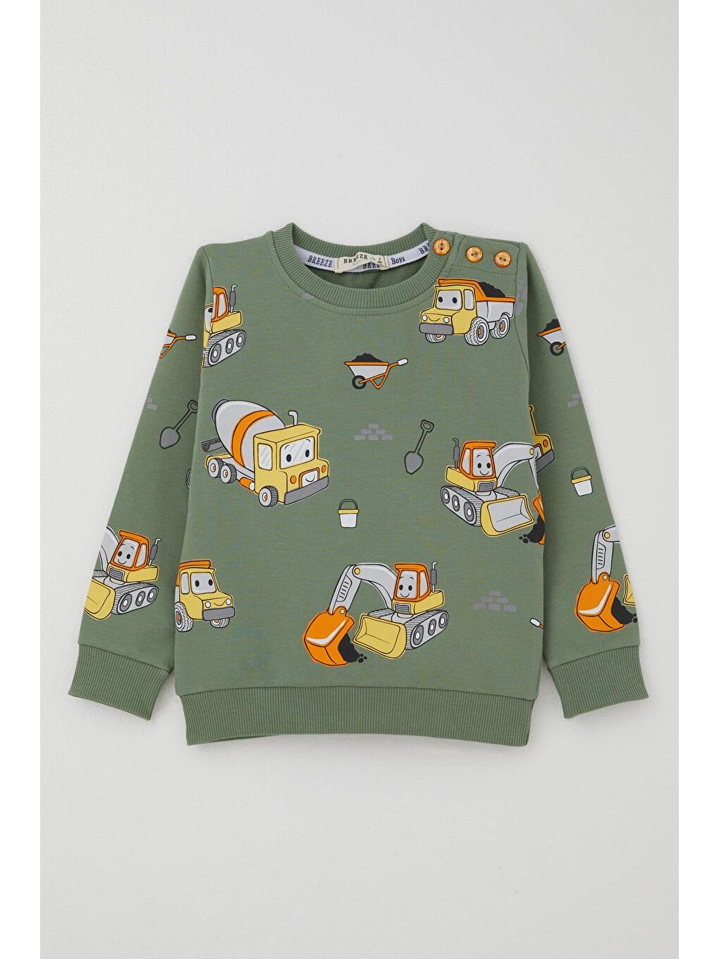 Erkek Çocuk Eşofman Takımı Küçük Operatör Çalışkan İş Makineleri Mint Yeşili (1-4 Yaş)-1