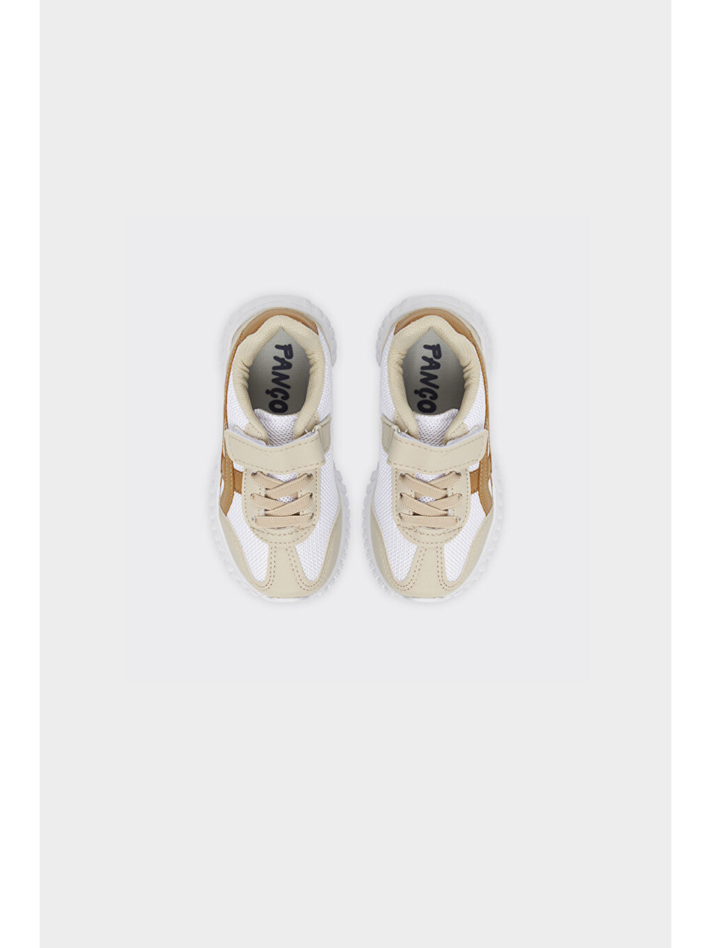 Unisex Çocuk Renk Bloklu Cırt Cırtlı Kahverengi Spor Ayakkabı-5