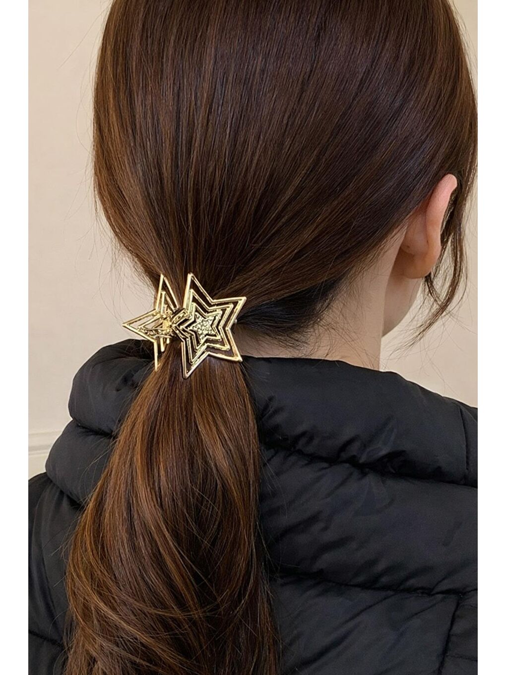 Sarı Yıldızlı Metal Orta Boy Mandal Toka