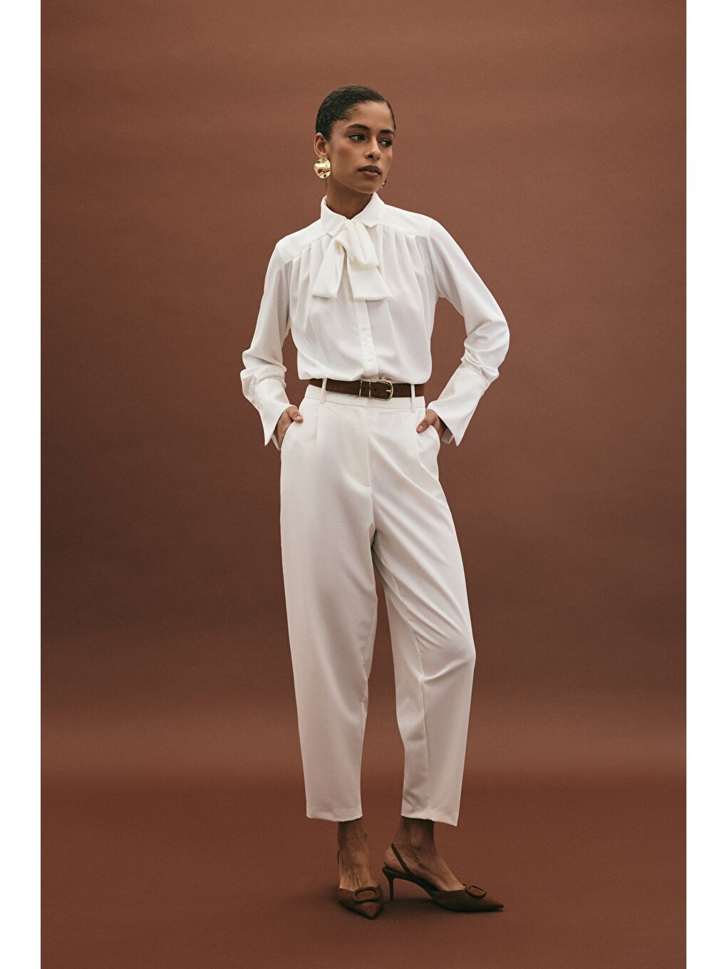 Lena Havuç Pantolon - Ekru-3