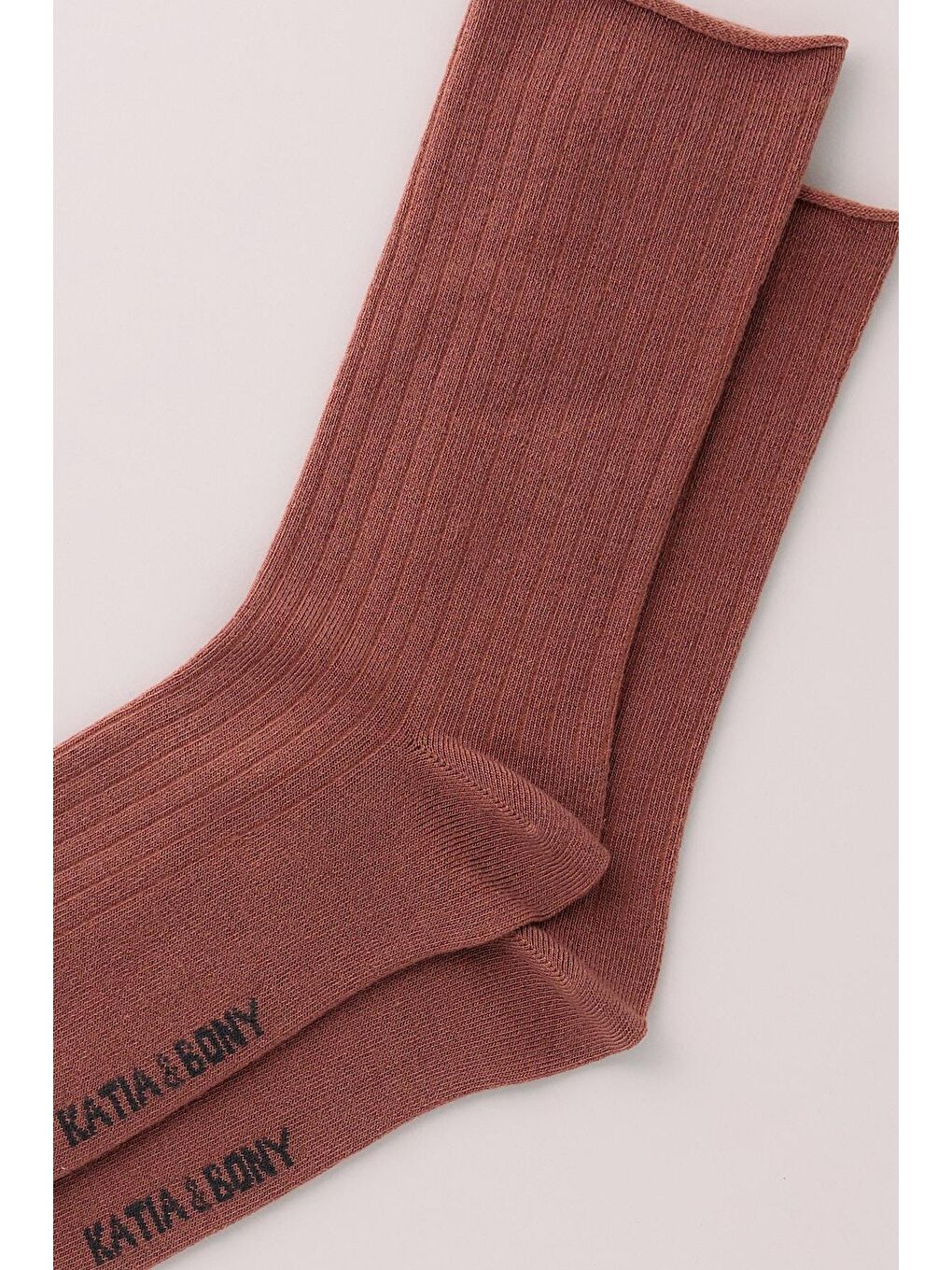 Pembe Kadın Lyocell Gül Kurusu Renkli Soket Çorap-1