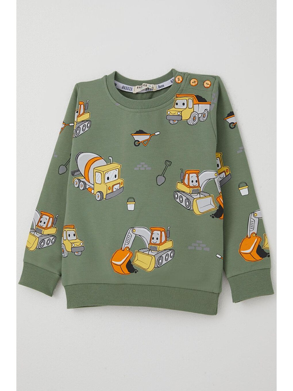 Erkek Çocuk Eşofman Takımı Küçük Operatör Çalışkan İş Makineleri Mint Yeşili (1-4 Yaş)-5