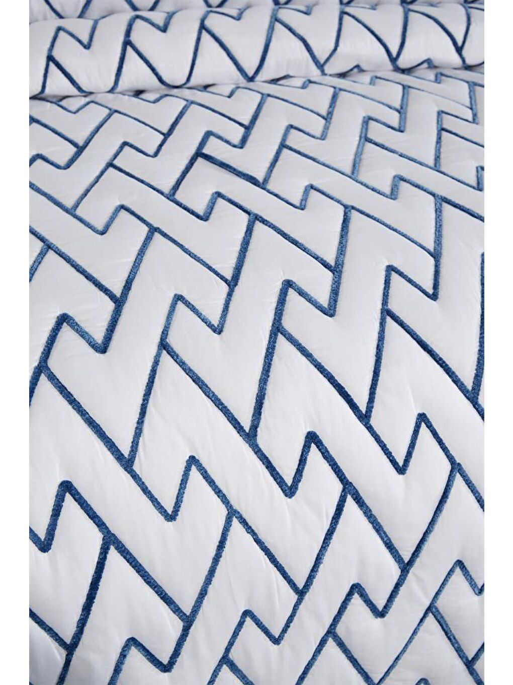 Karışık Maria Kapitoneli Çift Kişilik Yatak Örtüsü 230x240 Krem Mavi-7