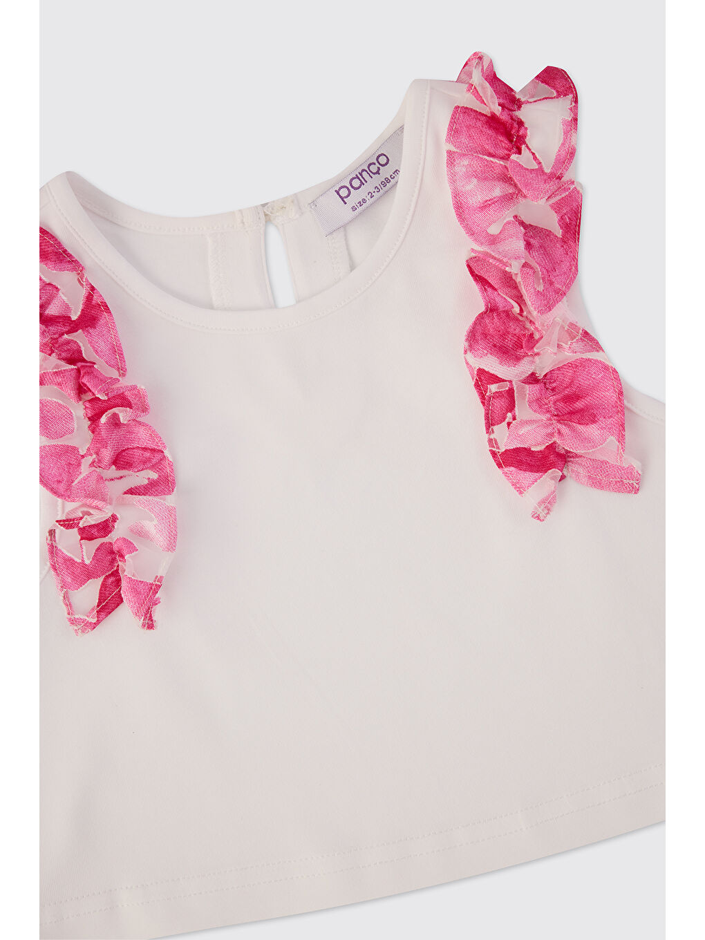 Kız Bebek Fırfır Detaylı Beyaz Atlet-2