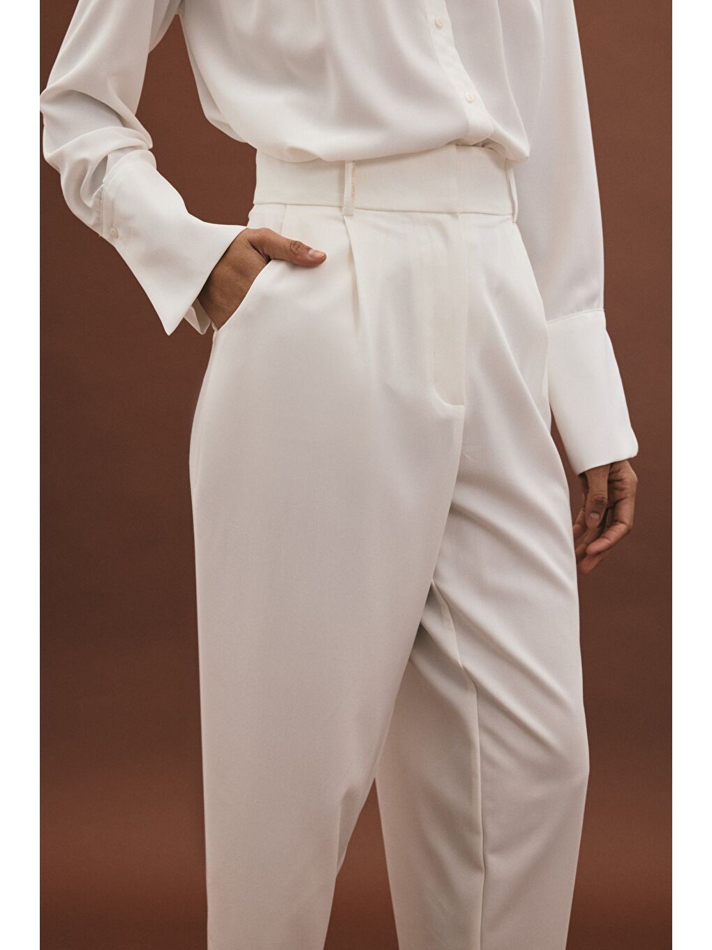 Lena Havuç Pantolon - Ekru-5