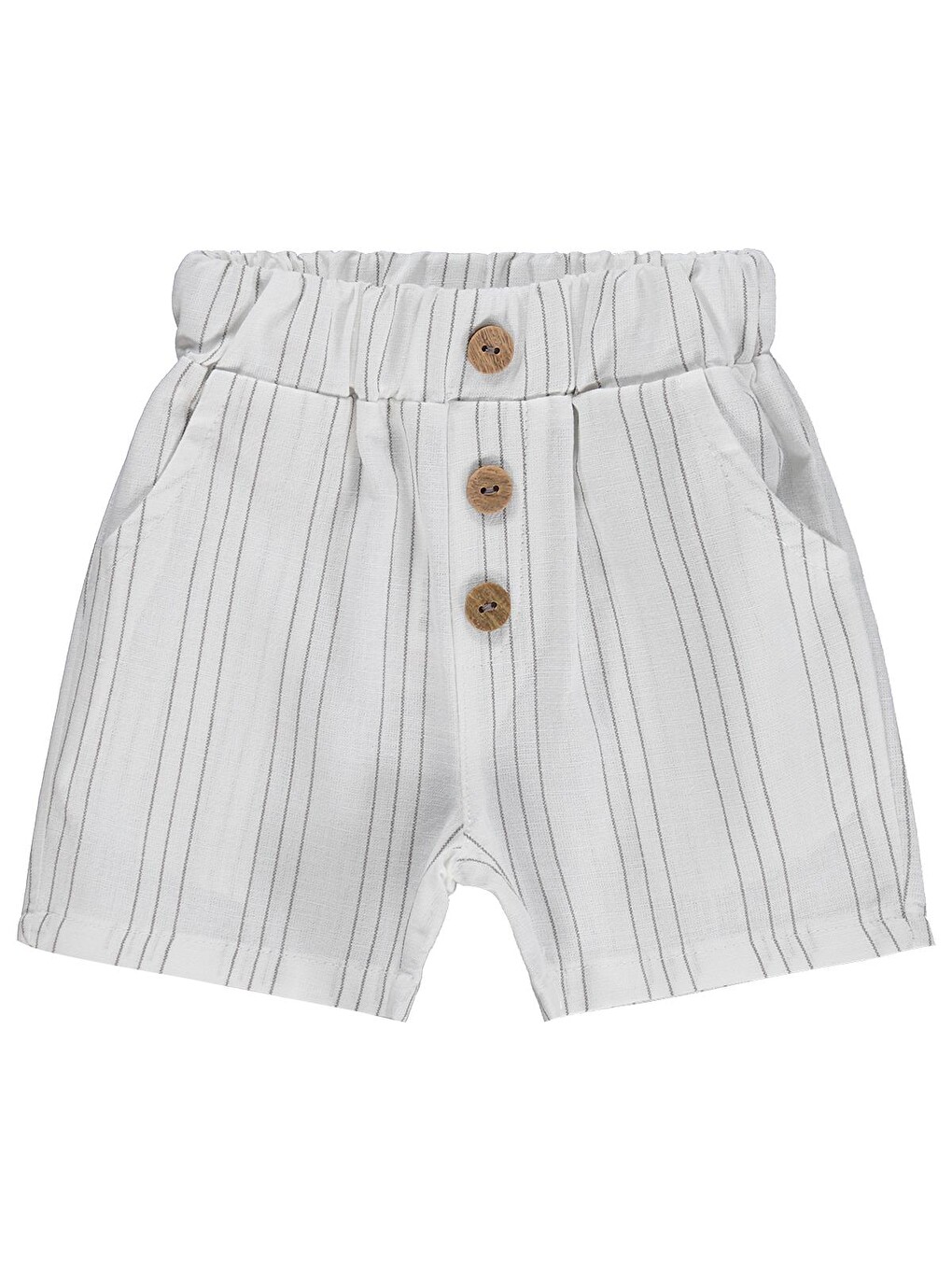 Baby Çizgili 6-18 Ay Şort - Ekru