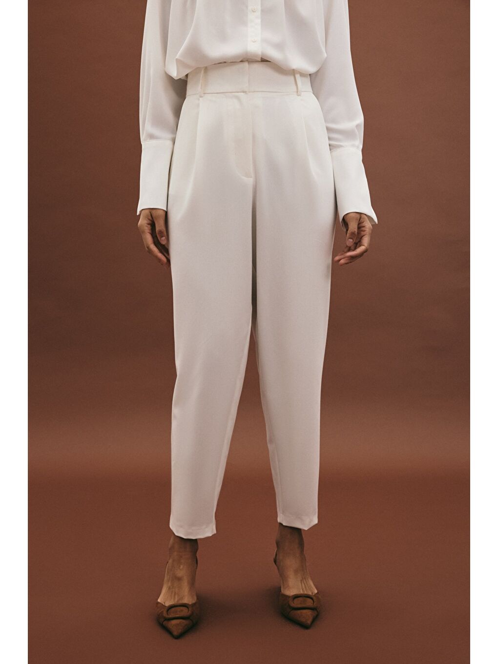 Lena Havuç Pantolon - Ekru-6