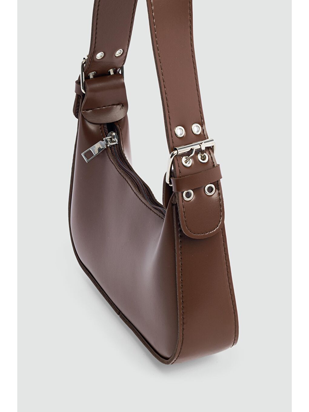 Kahverengi Muse Oval Baget Çanta Taba-2