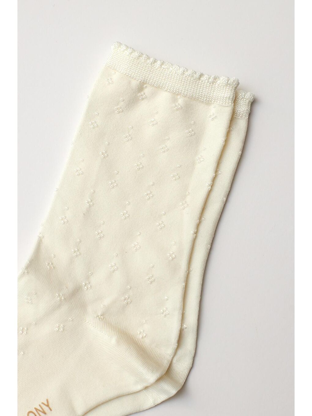 Kadın Viskoz Soket Çorap Ekru-1