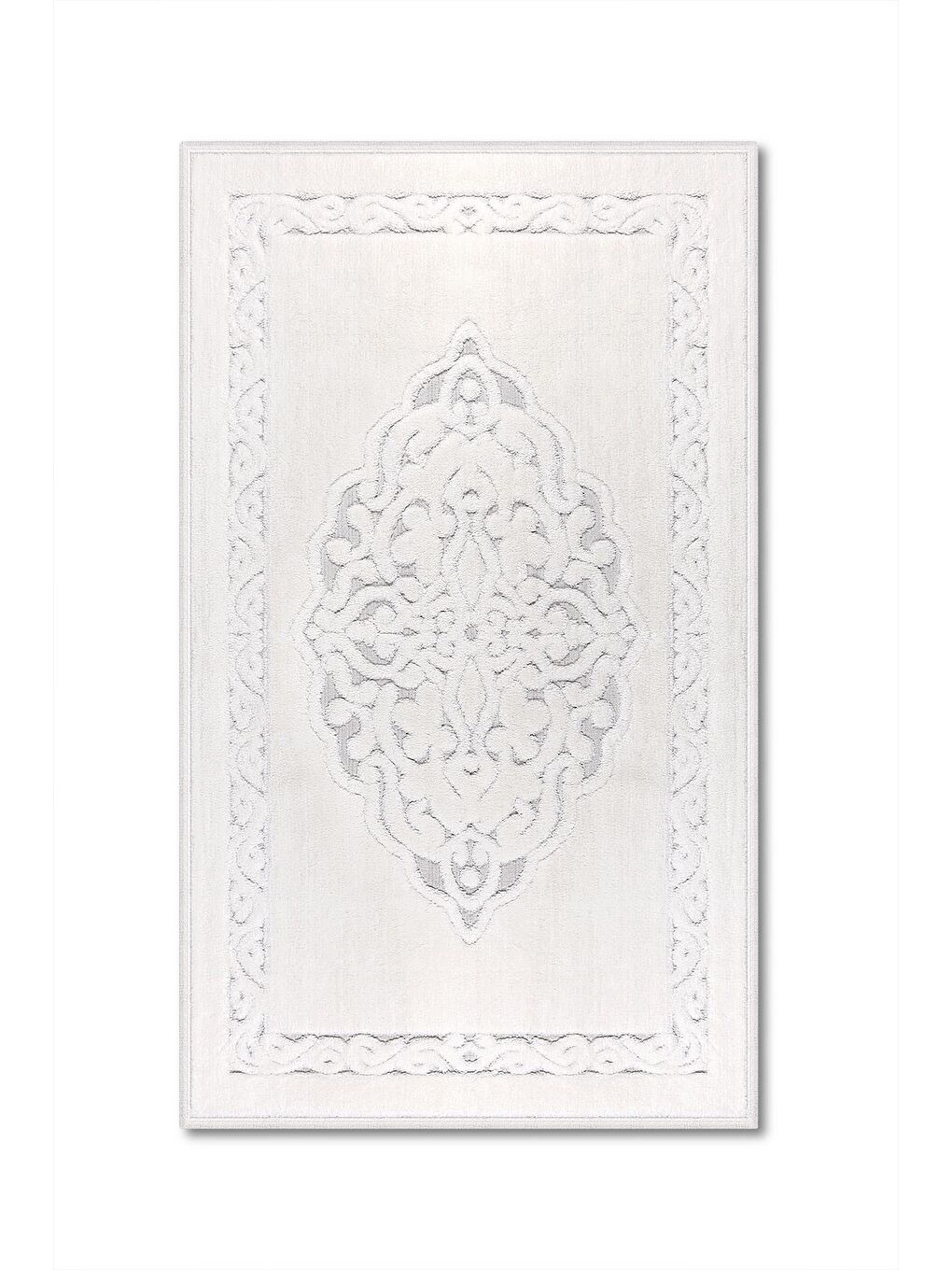 Pamukkale Doğal Pamuklu 2'li Banyo Paspas Seti 60x100+50x60 Cm - Ekru-1