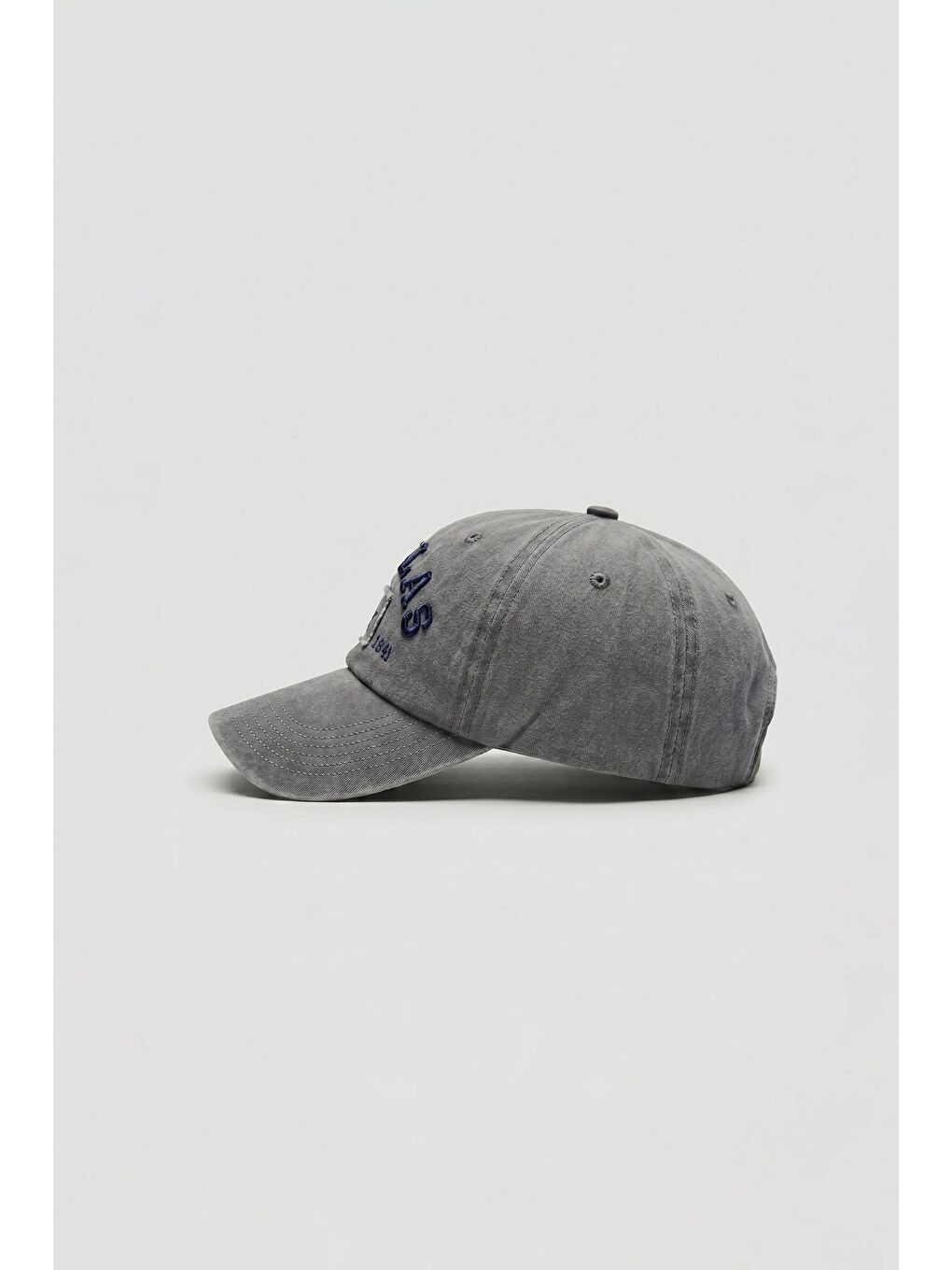 Erkek Dallas Yıldız Nakışlı Yıkamalı Beyzbol Şapka Gri-1