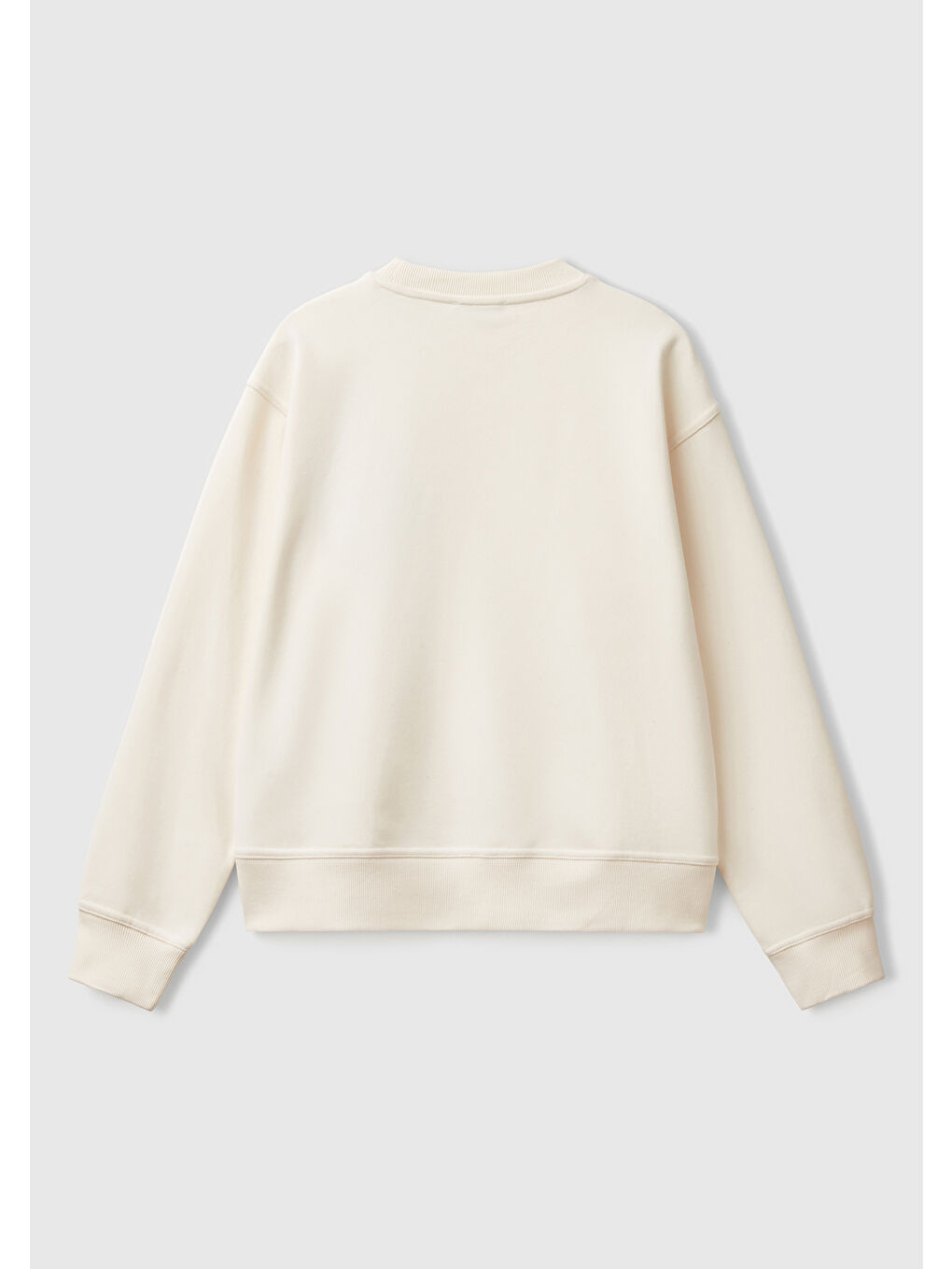 Ekru Kadın Krem Pamuk Karışımlı Çiçek Desenli Sweatsihrt-3