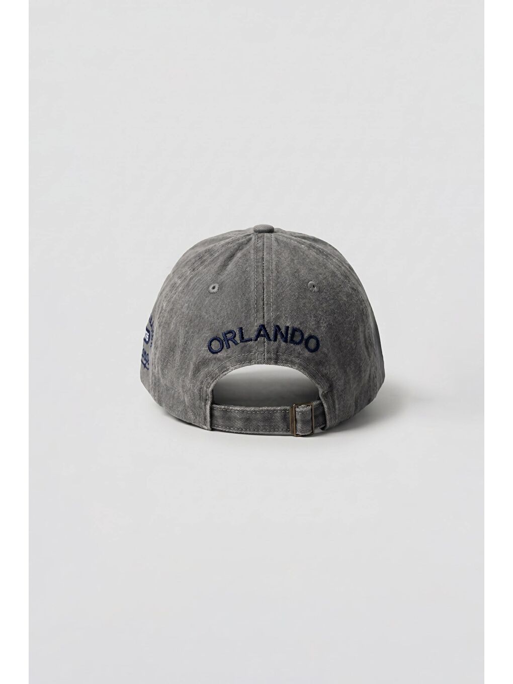 Erkek Vintage Nakışlı Yıkamalı Beyzbol Şapka Gri-2