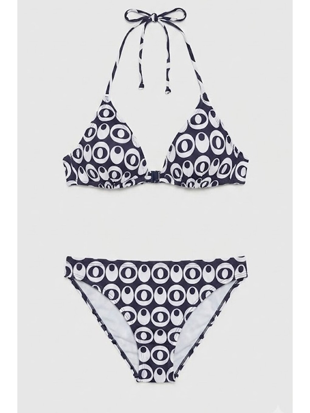 Boyundan Bağlı Üçgen Bikini Takım 3230 Lacivert/beyaz
