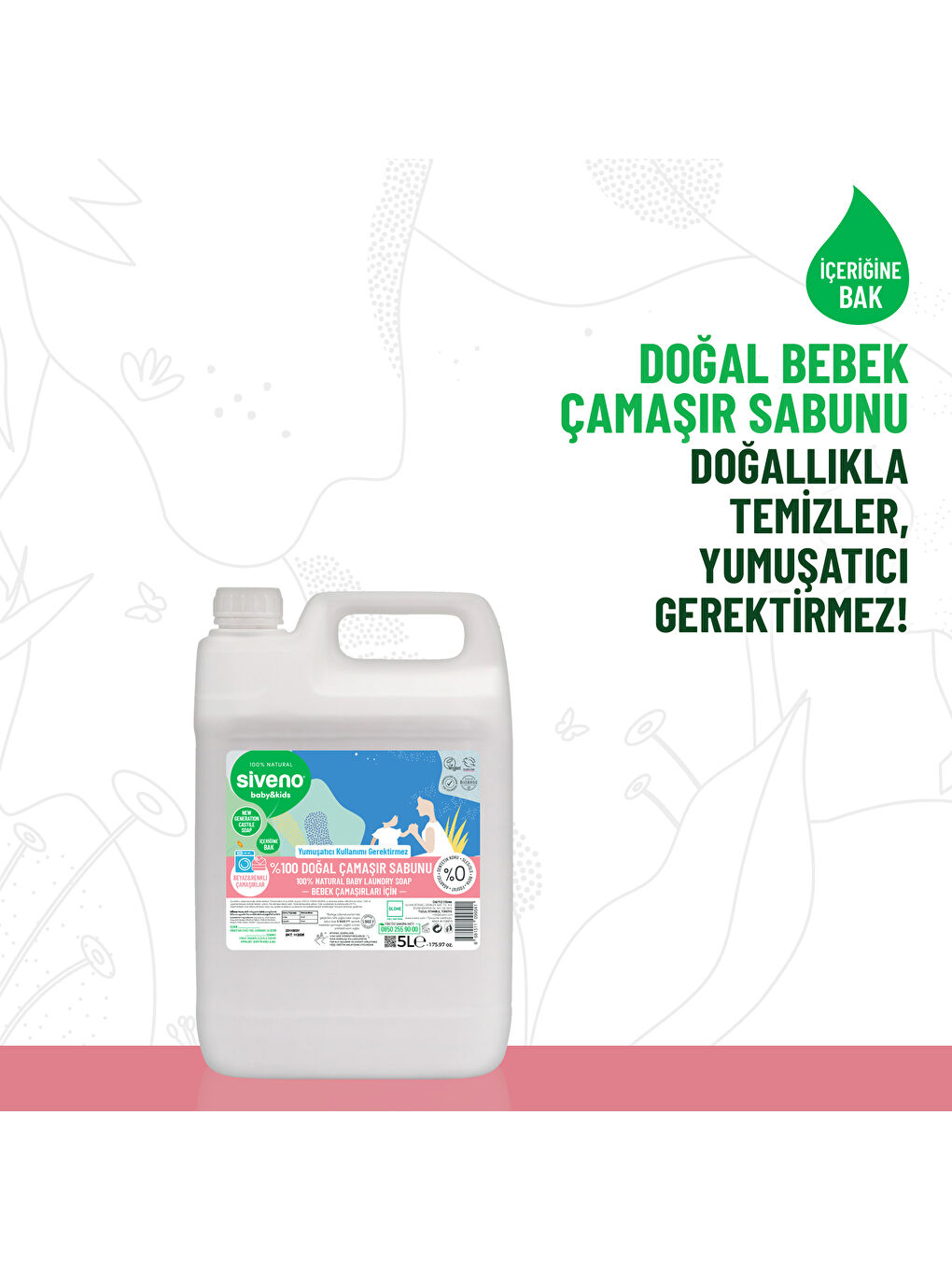 %100 Doğal Bebek Çamaşır Sabunu Kendinden Yumuşatıcılı Bitkisel Deterjan Vegan 5000 ml-3