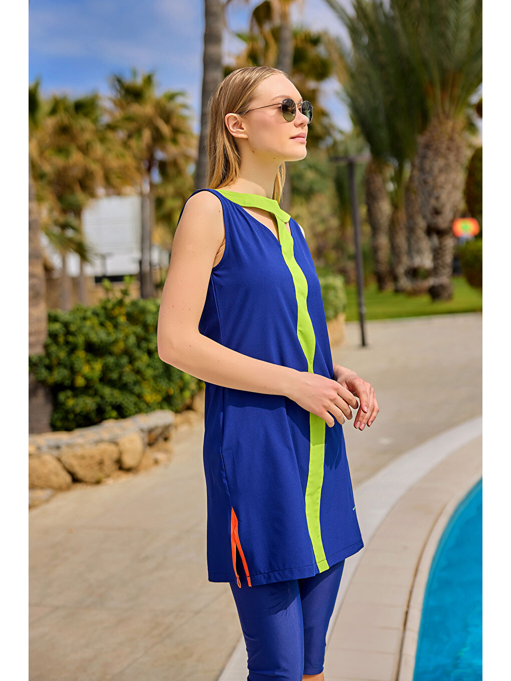 Lacivert Yarı Kapalı Mayo H2502-2-2