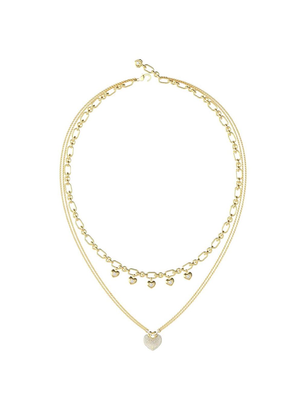 Sarı JGUJUBN05208JWYGTU Kalpli Kadın Kolye