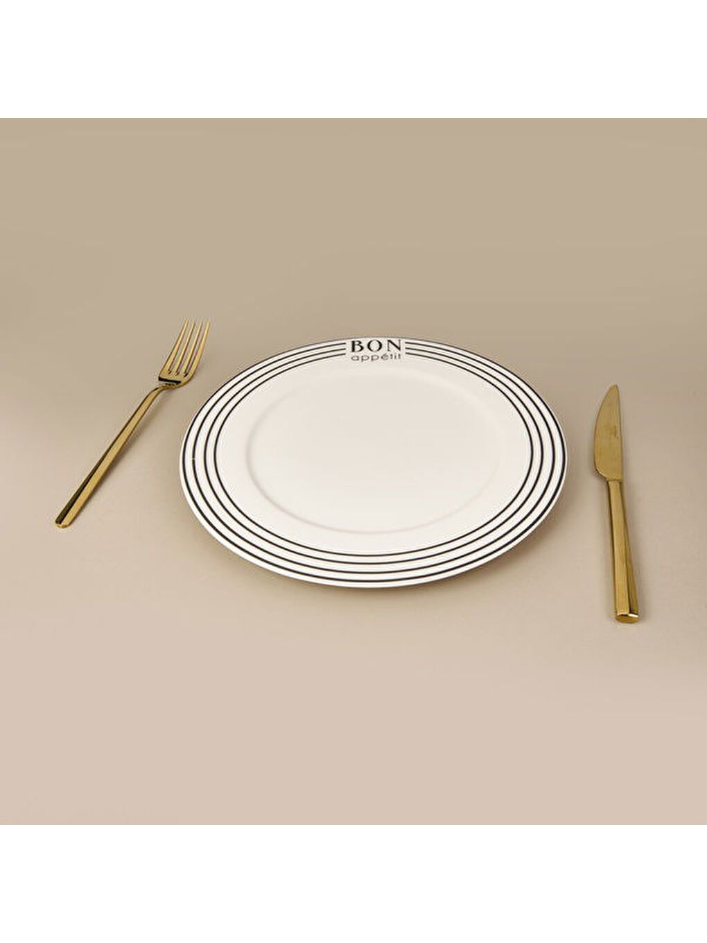 Kitchen Elegant Curves Porselen Servis Tabağı - Siyah / Beyaz - 25 cm-1