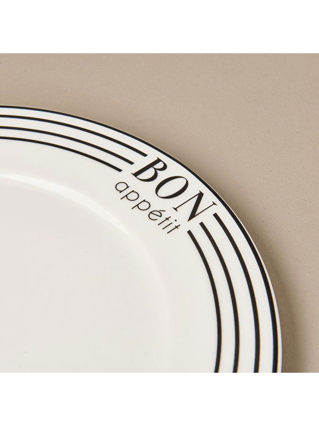 Kitchen Elegant Curves Porselen Servis Tabağı - Siyah / Beyaz - 25 cm-2