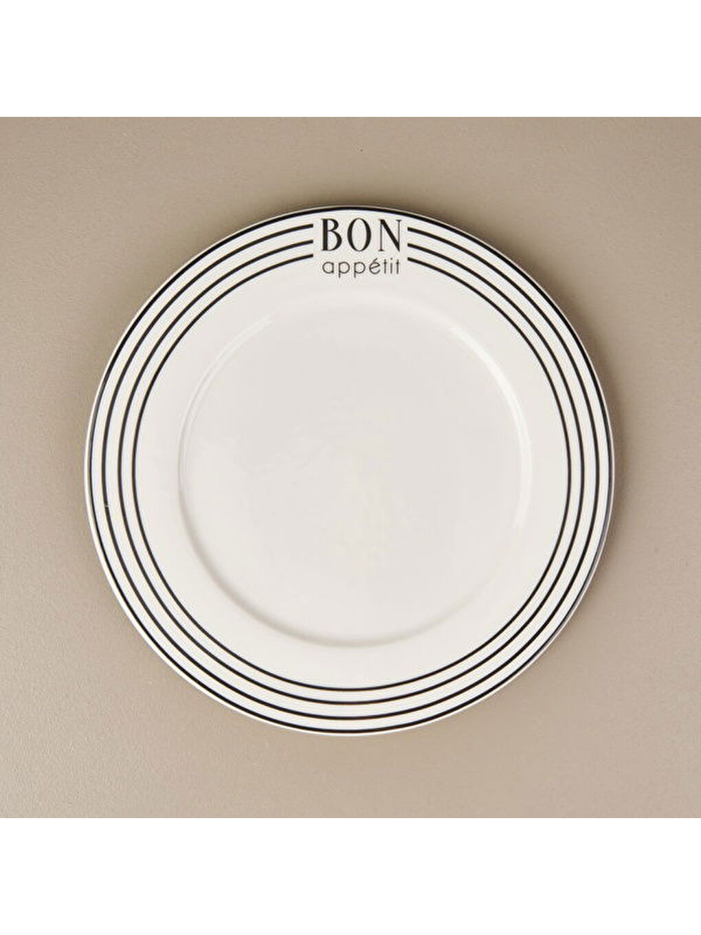 Kitchen Elegant Curves Porselen Servis Tabağı - Siyah / Beyaz - 25 cm-3