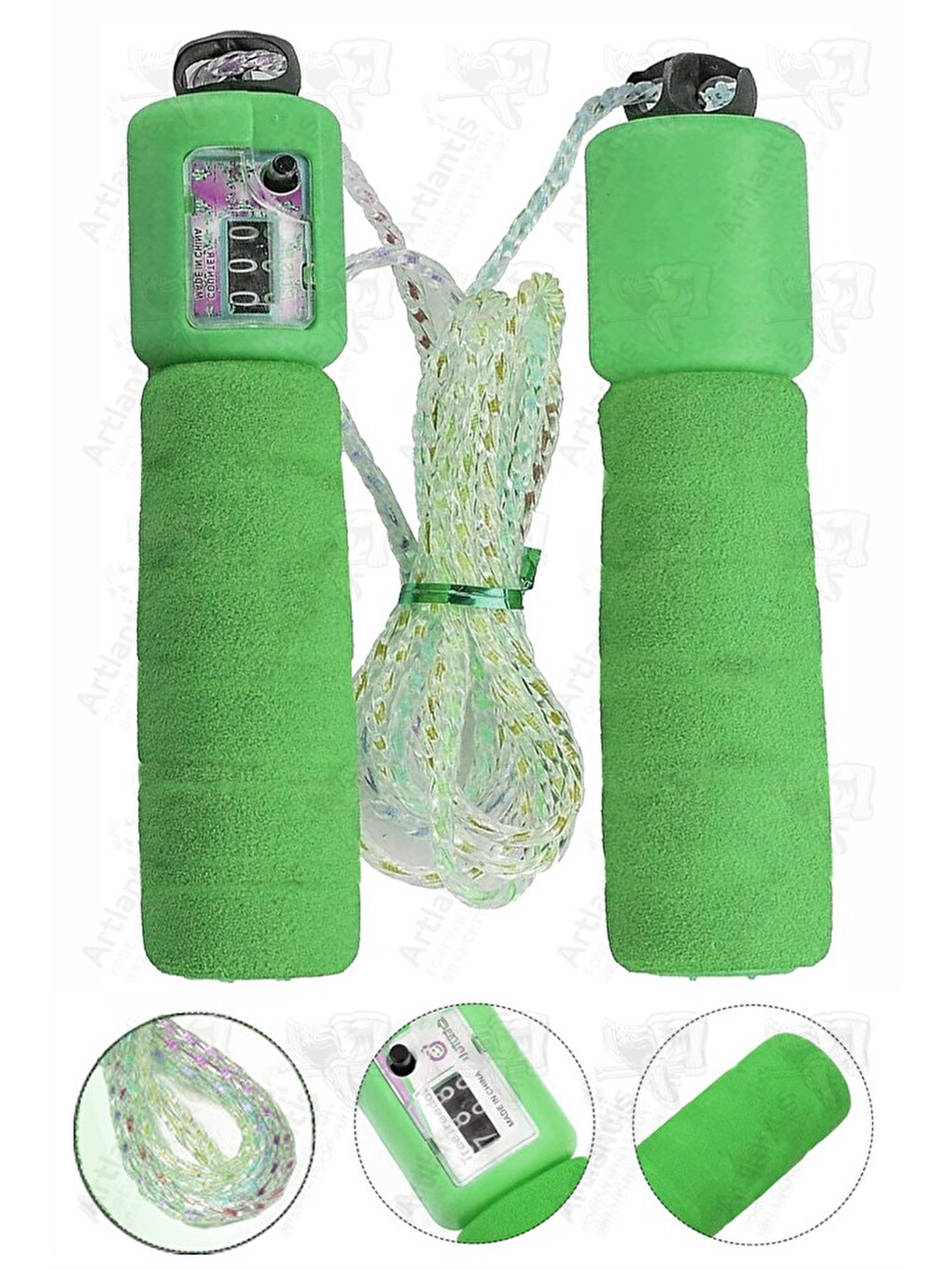 Atlama İpi Ayarlanabilir Sayaçlı Plastik İpli 1 Adet Ayarlı Göstergeli Atlama İpi Evde Spor İpi Süng