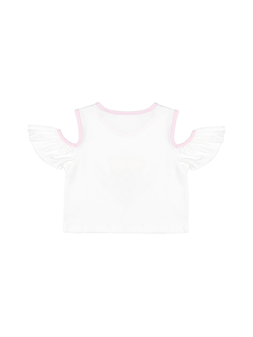 Kız Çocuk Love Desenli Crop Tişört 2-6 Yaş Beyaz-2